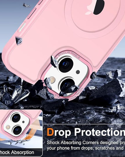 Hython Case for iPhone 13 Mini Case Magnetic Translucent Matte Phone Cases 5.4" [Compatible with MagSafe] Thin Slim Fit Shockproof Bumper Hard Protective Cover for Women Men Girls, Frosted Tender Pink