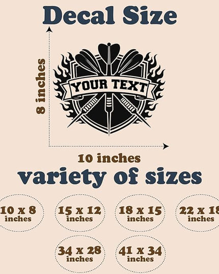 Custom Darts Sticker - Personalized Dartboard Name Decal - Waterproof Vinyl Label for Game Room, Car, Laptop, Water Bottle – Gift for Him or Her