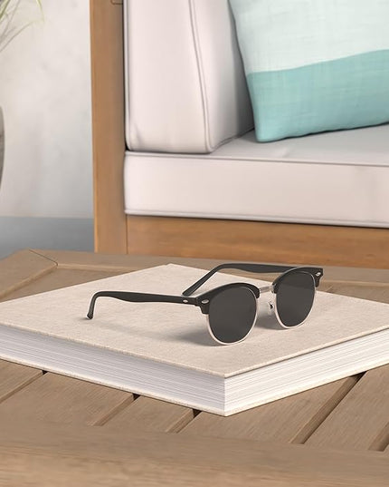 KALIYADI Polarized Sunglasses for Men and Women Semi-Rimless Frame Driving Sun glasses UV Blocking