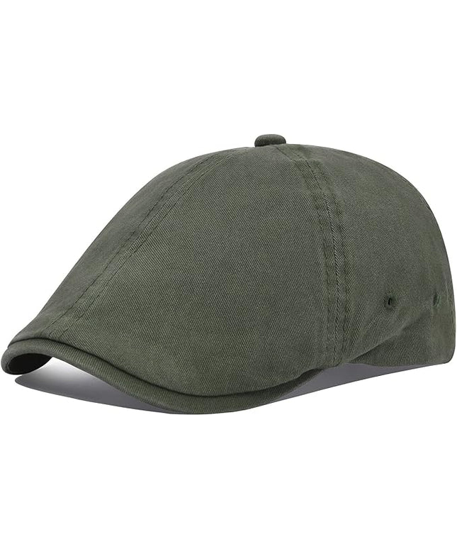VOBOOM Cotton Washing Flat Cap Cabbie Hat Gatsby Ivy Irish Hunting Newsboy