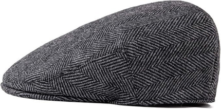 FEINION Men's Wool Tweed Newsboy Ivy Cap Gatsby Golf Flat Hat