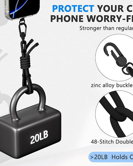 4 Pack Phone Lanyard & Wrist Strap, Cell Phone Lanyard for Around The Neck Adjustable Phone Strap for Most Smartphones