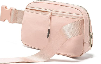 Gitus 6 7 8 9 10 Year Old Girl Gifts Belt Bag Fanny Pack Crossbody Bags with Initial Letter Patch Things for Teen Girls Easter Gifts for Girls Travel Essentials（Coral Pink-A）