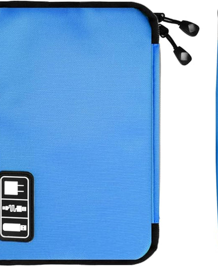 Electronics Travel Organizer,Portable Waterproof Electronic Travel Storage Bag for Small Charging Cord Storage,Charger,SD Card etc,for Travel,Business- Blue Green