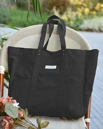 HOMESPON Large Canvas Tote Bag for Women Everything Bag with Pockets and Laptop Sleeve