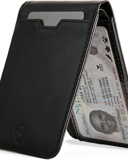 Vaultskin MANHATTAN ID Thin Leather Wallet with RFID Blocking and ID Window