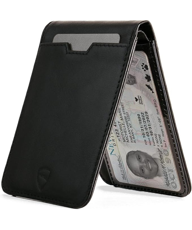 Vaultskin MANHATTAN ID Thin Leather Wallet with RFID Blocking and ID Window