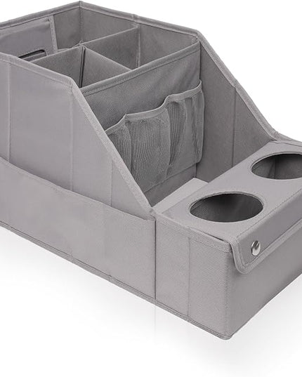 MULISOFT Car Seat Organizer - Backseat Organizer with 11 Storage Compartments and 2 Cup Holders for Travel, Kids