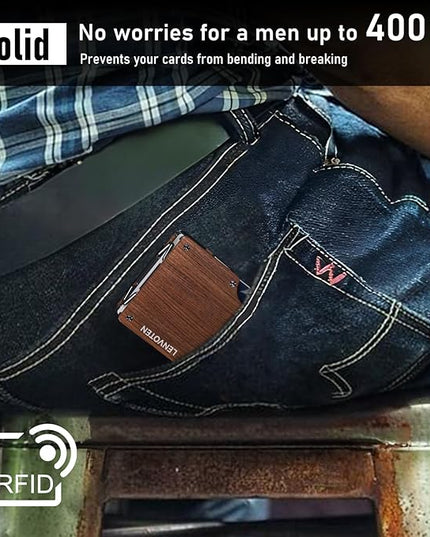 Lenvoten Extra Durable Hinged Minimalist Wallet for Men | Slim Metal RFID Blocking Wallet | Credit Card Holder & Money Clip Holds 20 Cards | Premium Scratch-Resistant Finish | Ideal Gift for Men