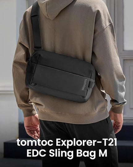 tomtoc Compact EDC Sling Bag 3L-10L, Minimalist Crossbody Bag Chest Shoulder Pack for Men Women, X-pac/Recycled Polyester