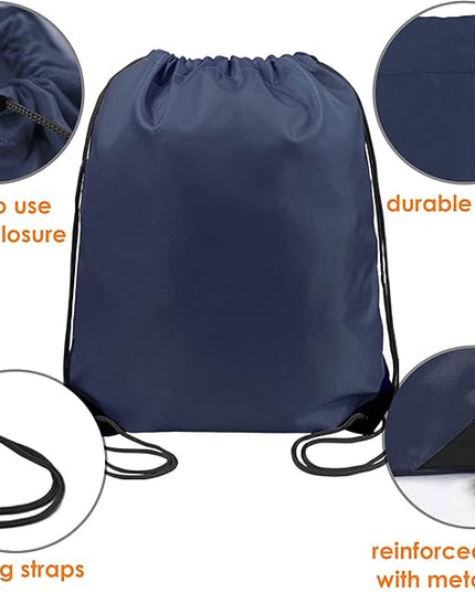 BeeGreen Drawstring Backpack Bags 20,30,50 Packs Reflective String Bags for Gym Sport Trip Cinch Sack DIY for Women Men