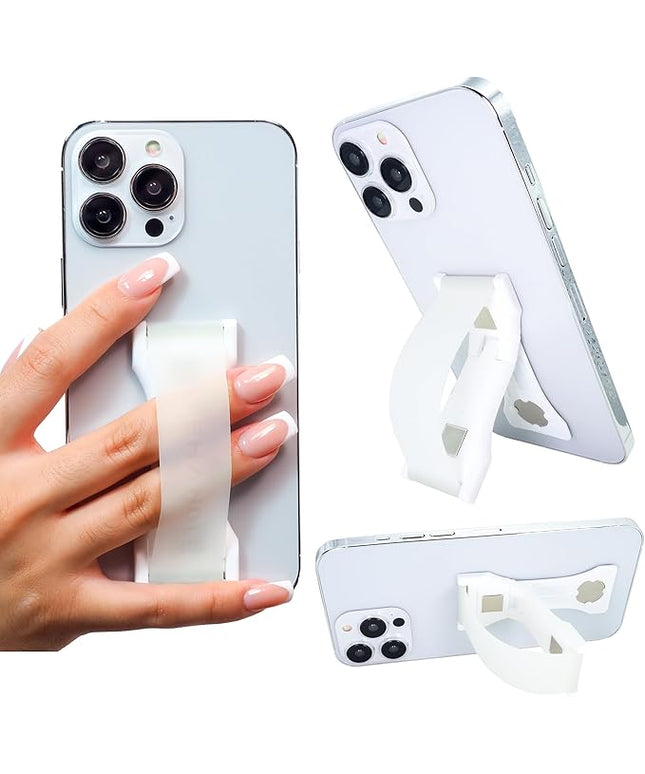 LOVEHANDLE PRO Premium Phone Grip - Silicone Phone Strap - Magnetic Phone Mount and Kickstand for Smartphone and Tablet - Natural Glow Silicone