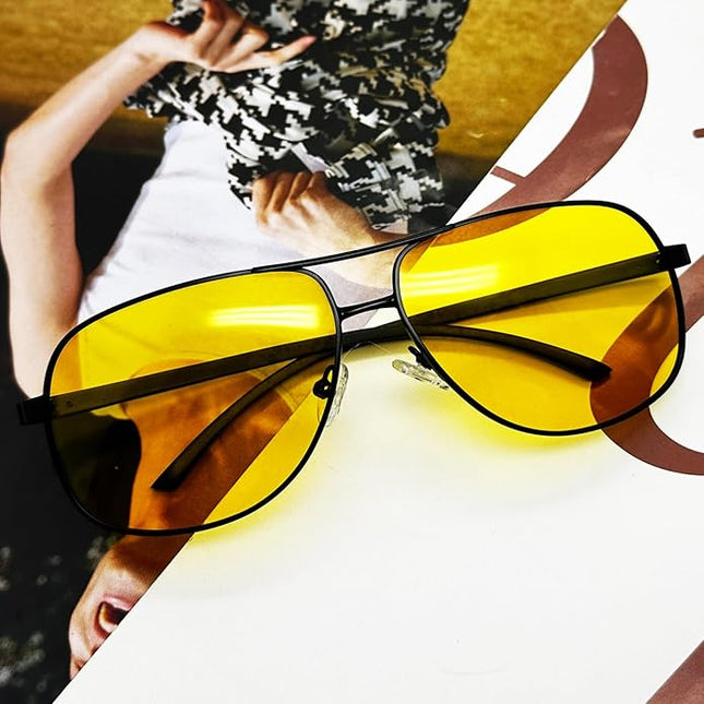 Joopin Polarized Metal Aviation Sunglasses Men, Classic Military Sun Glasses Women, Rectangle Shades UV400 Protection Costume
