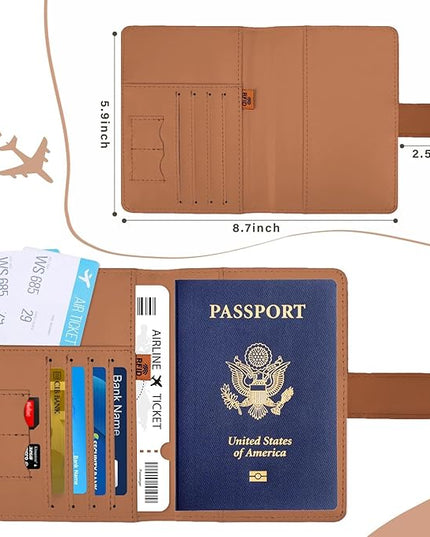 COSHAYSOO Personalized RFID Passport Holder for Travel Women Passports Cover Case Air Essentials Airplane Flight Accessories Airline Plane Flying Must Haves Christmas Gifts for Travellers