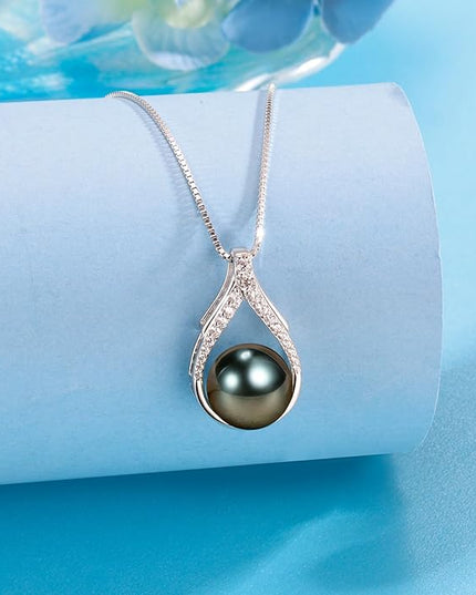 Gifts for Women Mom Her Girlfriend Grandma Wife on Christmas Day Mothers Day Valentines Birthday Gifts Wedding Gift Jewelry Anniversary Tahitian Black Pearl Necklaces