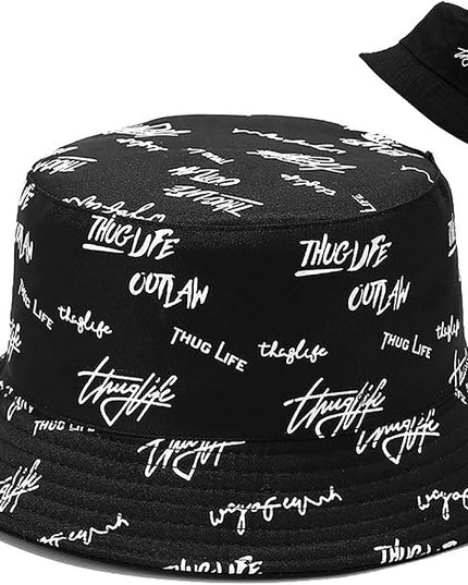 Malaxlx Unisex Bucket Hat Beach Sun Hat Aesthetic Fishing Hat for Men Women Teens, Reversible Double-Side-Wear