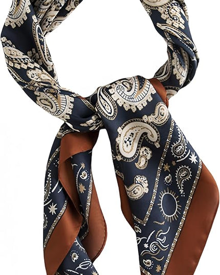 MINIDORA Satin Scarves for Women 27.5 × 27.5 inches Medium Square Elegant Silk Feeling Head Scarf