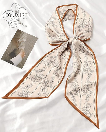 Head Scarf Purse Handle Neck Satin Hair Scarfs For Bag Lightweight Silky Long Thin Women's Fashion Scarves 59 * 5.9”