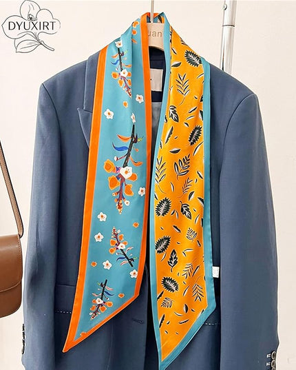 Head Scarf Purse Handle Neck Satin Hair Scarfs For Bag Lightweight Silky Long Thin Women's Fashion Scarves 59 * 5.9”