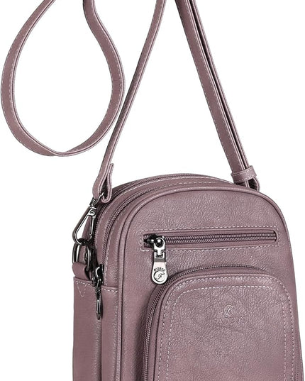 FADEON Small Purses for Women Crossbody Bags, Designer PU Leather Mini Cross Body Purse Travel Shoulder Bag Card Slots