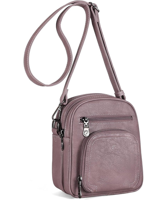 FADEON Small Purses for Women Crossbody Bags, Designer PU Leather Mini Cross Body Purse Travel Shoulder Bag Card Slots