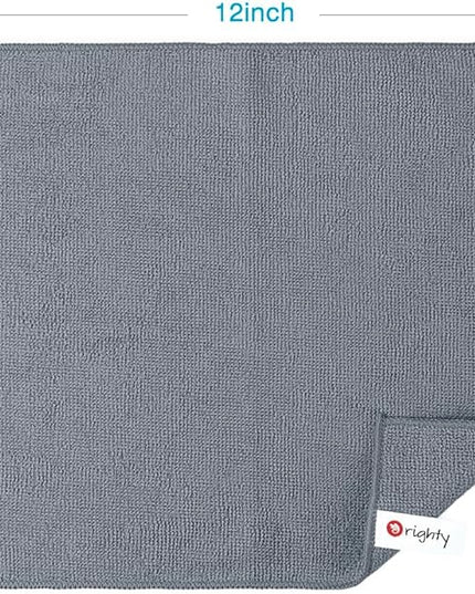 Orighty Grey Microfiber Cleaning Cloth, Microfiber Towels for Cars, Highly Absorbent Car Cleaning Supplies, Lint Free Cloths Clean Rags for Car Care, House, Kitchen, 12x11 inch, Pack of 24