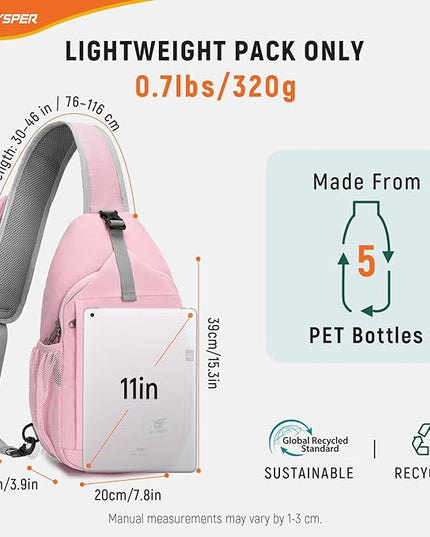 SKYSPER Sling Bag RFID Cross Body Bag Recycled Crossbody Backpack Travel Daypack
