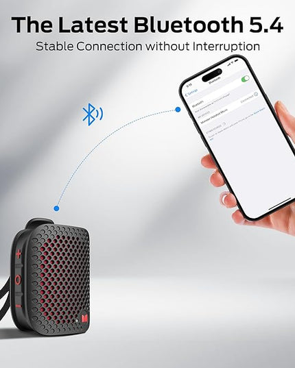 Monster Blaster Micro Wearable Bluetooth Speaker, Clip-On Wireless Small Portable Speaker with Built-in Mic (Non-Magnetic), IPX7 Waterproof, TWS, Hands-Free Music/Calls for Work/Cycling/Running, Black