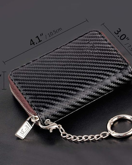 FurArt Zipper Wallet Women, RFID Blocking Credit Card Wallet, Business Card Holder, Compact Size KeyChain Wallet