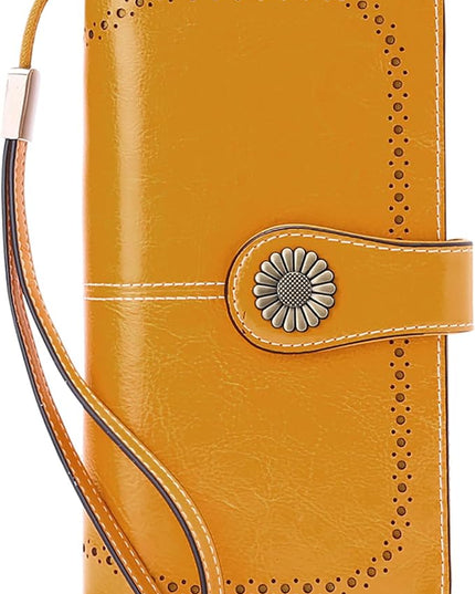 SENDEFN Wallets for Women Leather Credit Card Holder with RFID Blocking Large Capacity Wristlet | with RFID Blocking, Large Capacity, Wristlet, with RFID Blocking, Large Capacity, Wristlet