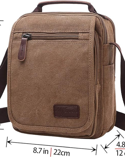 mygreen Small Canvas Crossbody Shoulder Bag Messenger Bag Work Bag