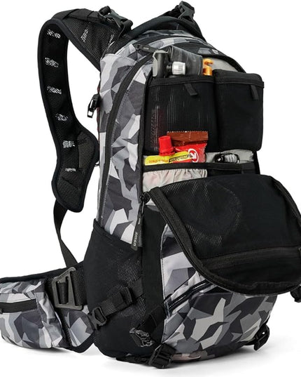 USWE Shred 25L Backpack, a High End Daypack for MTB, E-MTB, Mountain Bike, Camo/Black