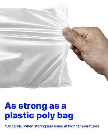 Eco Friendly Clear Poly Bags with Suffocation Warning - 10" x 13" (100 Count) - Strong Self Seal - Biodegradable Premium Frosted Bag for Packaging