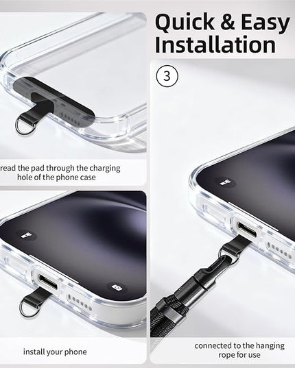 360° Rotatable Adjustable Phone Lanyard 3-Piece Set - Wrist/Neck/Crossbody Strap with Tether Tabs, Universal for Phones