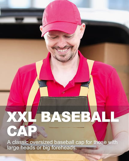 Zylioo XL XXL Oversize Baseball Cap, 100% Cotton Adjustable Dad Hat for Big Heads 23.5"-25.5", Soft Crown Large Size Cap