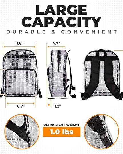 Engineer Bag -15.7 Inches Transparent Cleanroom Tool Backpack Simple Style (16 Liters)