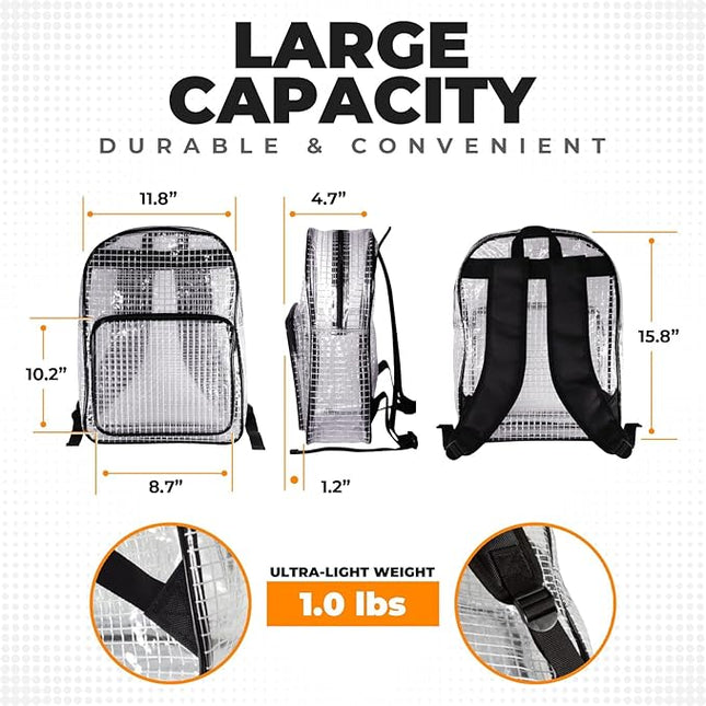 Engineer Bag -15.7 Inches Transparent Cleanroom Tool Backpack Simple Style (16 Liters)