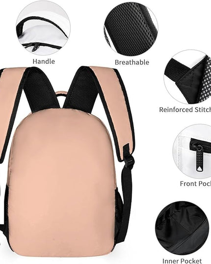 Fashion Peach Fuzz Backpack Lightweight Large Capacity Laptop Daybag for Travel Work