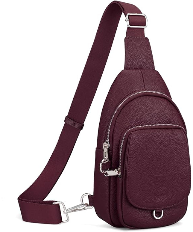 befen Anti Theft Genuine Leather Sling Bag for Women RFID Small Crossbody Bag Chest Bag Leather Fanny Packs for Travel