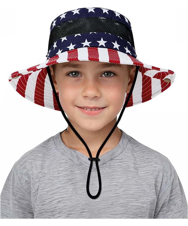 Century Star Outdoor Kids Sun Hat UPF 50+ Quick Dry Adjustable Bucket Hat Windproof Waterproof Beach Fishing Safari Hat