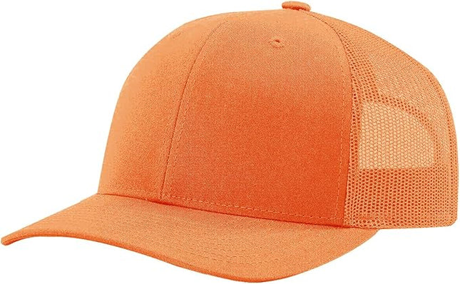 TZ Promise Men Women Plain Cotton Trucker Cap with Breathable Mesh Back, Snapback Baseball Hats