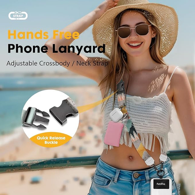 Phone Lanyard Crossbody, Mountain Cell Phone Strap for Around The Neck Adjustable, Anti Theft Cute Lanyard for iPhone Case ID Holder Keys Accessories Travel Essential