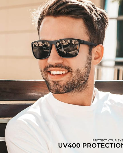 KALIYADI Polarized Sunglasses for Men, Lightweight Sun Glasses with UV Protection for Driving Fishing Golf