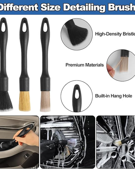 NIKCOSMK Windshield Cleaner Tool, 14Pcs Car Cleaning Kit - Car Interior Detailing Kit with Extendable Handle, Cleaning Gel & Microfiber Pads, All-in-One Inside Car Cleaning Supplies for Women Men