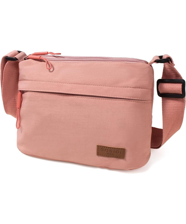 Crossbody Sling Bag Canvas Purse Small Shoulder Handbag 5 Pocket Casual Travel Messenger Hobo Bag Phone Satchel Backpack