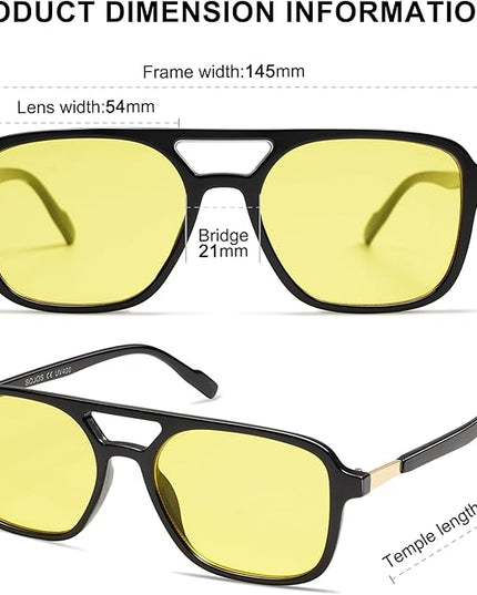 SOJOS Retro Aviator Sunglasses for Women Men,Trendy Rectangle Womens Mens Shades Sun Glasses SJ2202