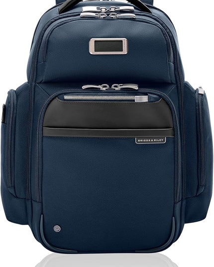 Briggs & Riley Medium Cargo Backpack for Women & Men - Laptop Backpack, For Work & Travel, Lightweight & Durable, Padded Straps, Fits up to 15" Laptop - @work Collection, Navy