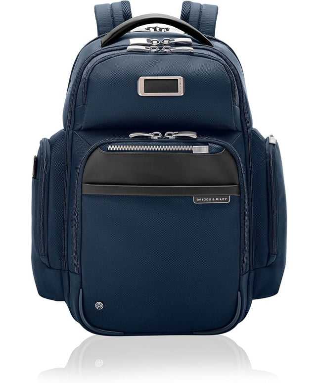 Briggs & Riley Medium Cargo Backpack for Women & Men - Laptop Backpack, For Work & Travel, Lightweight & Durable, Padded Straps, Fits up to 15" Laptop - @work Collection, Navy