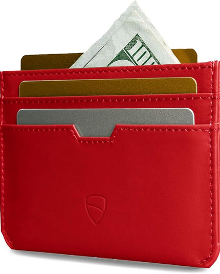Vaultskin MOORGATE Slim Card Holder - Minimalist Leather Wallet, RFID Blocking Sleeve, Fits Front Pocket, for Men and Women