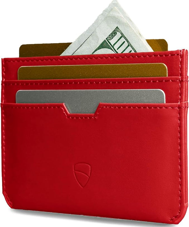 Vaultskin MOORGATE Slim Card Holder - Minimalist Leather Wallet, RFID Blocking Sleeve, Fits Front Pocket, for Men and Women